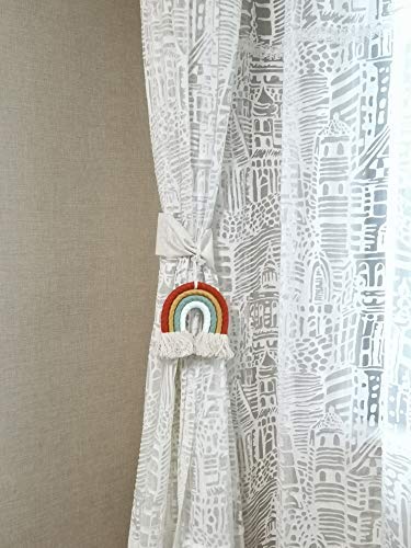 ZWA Handmade Macrame Rainbow Wall Decor for Nursery Kids Room Home Decor - Image 3